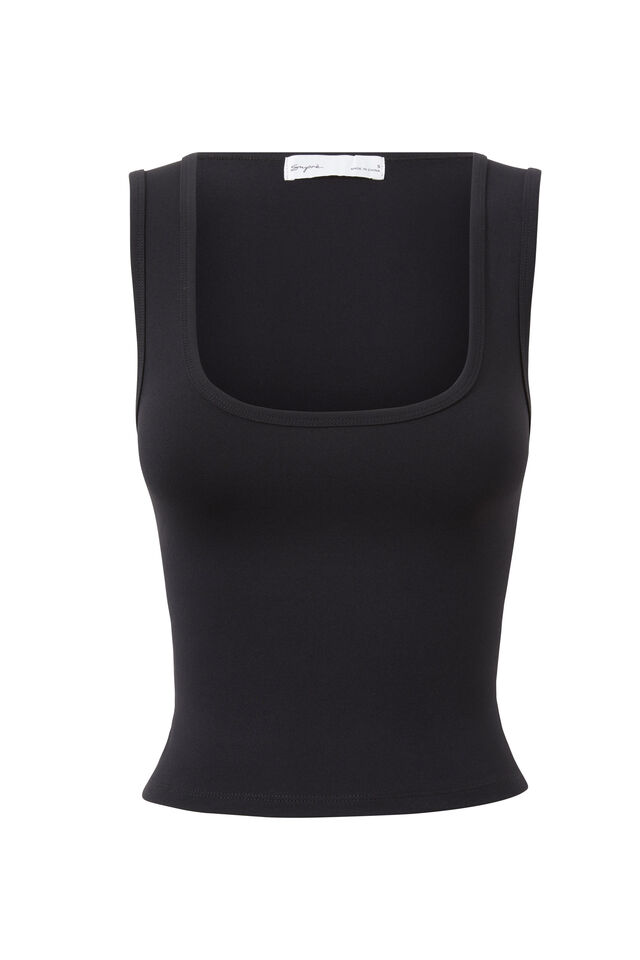 Kirra Scoop Tank, BLACK