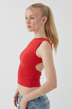 Tara Rib Backless Tank, RUBY RED - alternate image 1