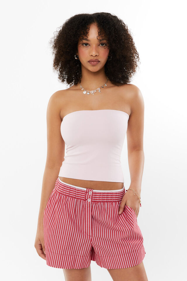 Perri Pull On Short, WASHED RED/WHITE STRIPE