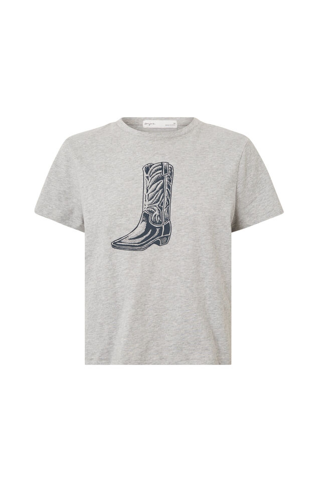 Everyday Graphic Tee, GREY MARLE/ COWGIRL