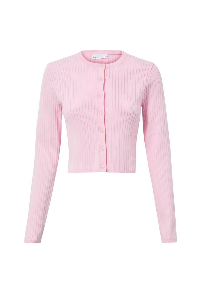 Kendal Cropped Knit Cardigan, PRINCIPESSA PINK