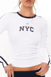 Gracie Long Sleeve Graphic Top, WHITE/NYC - alternate image 4