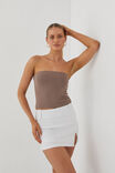 Finley Split Mini Skirt, WHITE - alternate image 1
