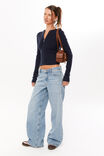 Shelby Zip Through Crew Neck Jumper, NAVY LEAGUE - alternate image 5