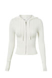 Starlette Zip Through Cable Knit, SUMMER WHITE - alternate image 6