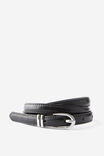 Lena Thin Faux Croc Belt, BLACK/SILVER - alternate image 1