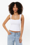 Luxe Open Neck Top, WHITE - alternate image 1