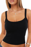Riri Scoop Neck Tank, BLACK - alternate image 5