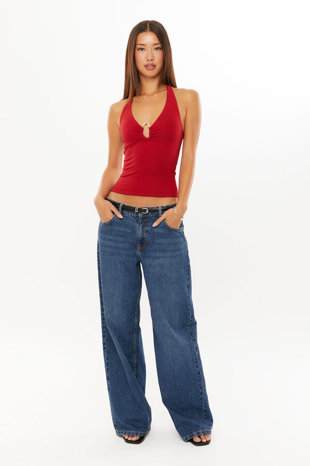 Soft Andi Halter Top, ROUGE RED