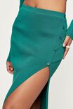 Terra High Split Knit Skirt, BOTTLE GREEN