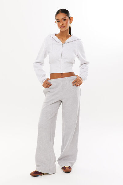 Jordyn Wide Leg Track Pant, GREY MARLE