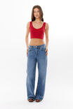 Amara Rib Cropped Tank, LIPSTICK RED - alternate image 2