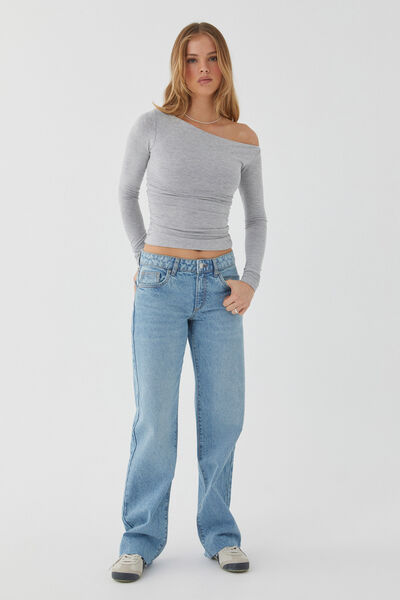 Low Rise Straight Jean, NORTHCOTE BLUE
