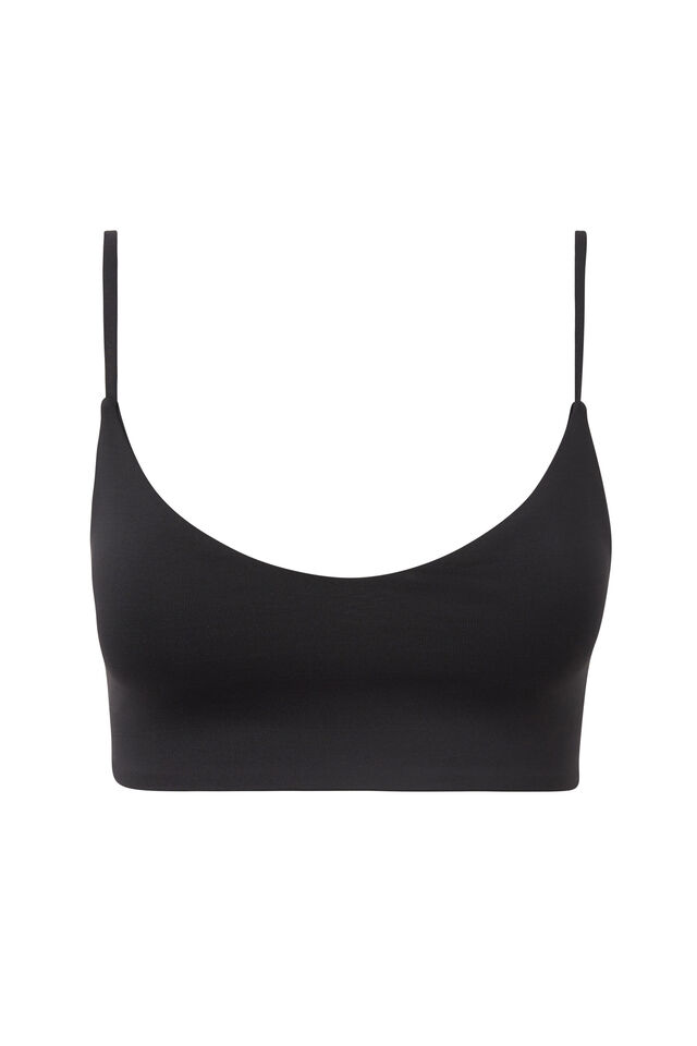 Luxe Micro Crop Top, BLACK