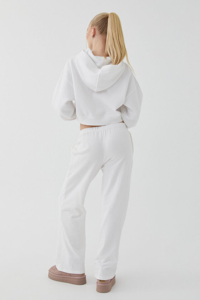 Jolie Cropped Zip Through Hoodie, CLOUD WHITE