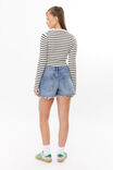 Kendal Cropped Knit Cardigan, VANILLA BEAN/VARSITY NAVY STRIPE - alternate image 3