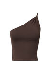 Luxe Jessica One Shoulder Top, ESPRESSO BROWN - alternate image 6