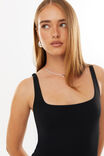 Luxe Square Scoop Bodysuit, BLACK - alternate image 4