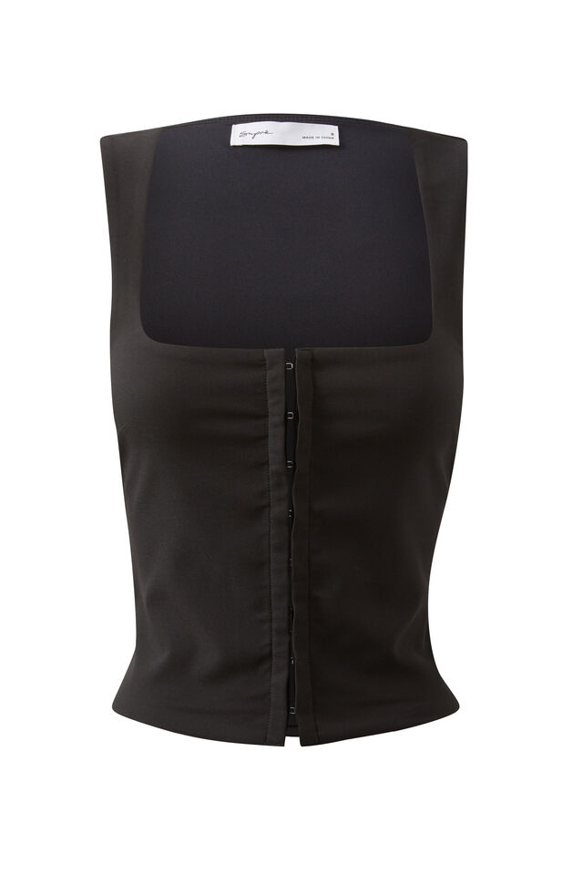 Gabby Tailored Tank, BLACK