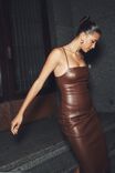Vegan Leather Midi Dress, CHOC TOP