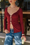 Super Smooth Celine Long Sleeve Top, DARK PLUM - alternate image 4