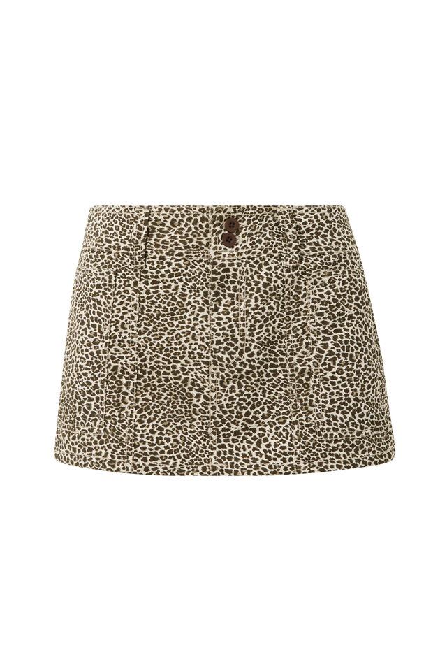 Eden Cargo Mini Skirt, NINA LEOPARD SMALL BROWN