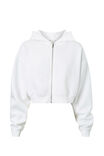 Jolie Cropped Zip Through Hoodie, CLOUD WHITE - alternate image 6