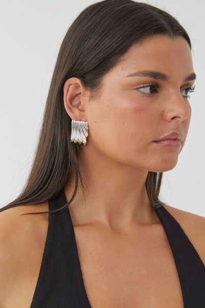 Earring Single Pack, SILVER/WHIRL