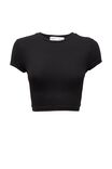 Luxe Cropped Short Sleeve Top, BLACK - alternate image 6
