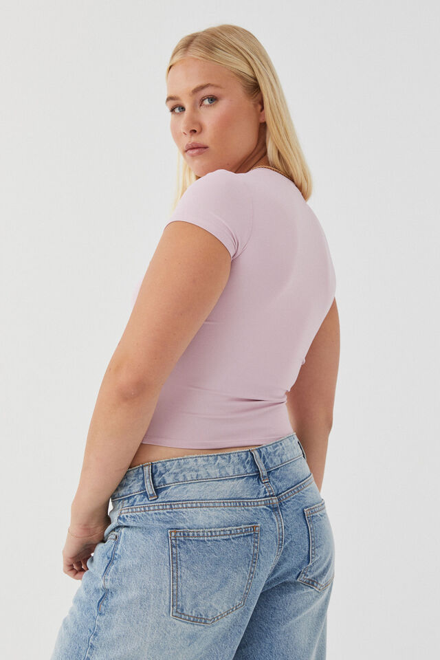 Luxe Longline Tee, MUTED ORCHID