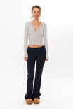 Katie Zip Through Knit Hoodie, GREY MARLE - alternate image 5