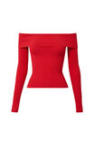 Tahlia Fold Back Knit Top, SCARLET RED - alternate image 6