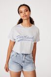 Portland Crop T Shirt, GREY MARLE/PORTLAND