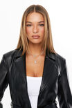 Penelope Faux Leather Trench Coat, BLACK - alternate image 4