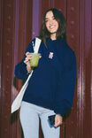 LA Bear Oversized Fleece Hoodie, ROYAL NAVY/LA BEAR - alternate image 2
