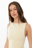 Soft Boat Neck Top, BANANA YELLOW - alternate image 4