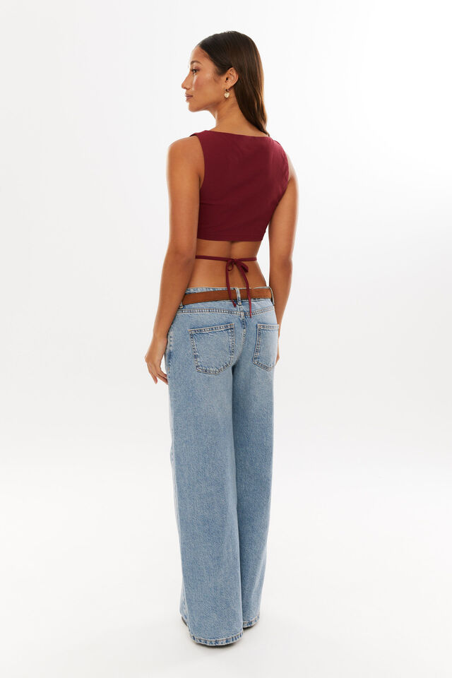 Olympia Backless Tank, RED VELVET