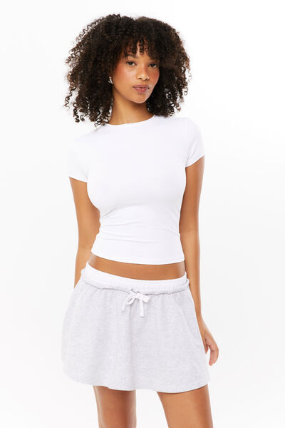 Penny Fleece Mini Skirt, GREY MARLE
