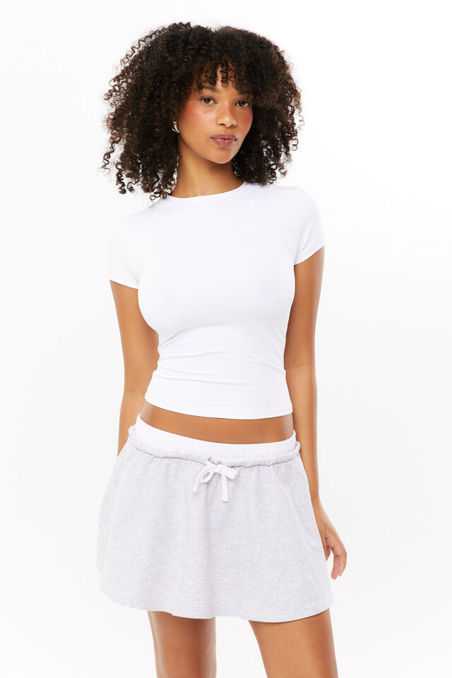 Penny Fleece Mini Skirt, GREY MARLE