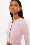 Quinny Cable Knit Cardi, PINK BLOOM - alternate image 4