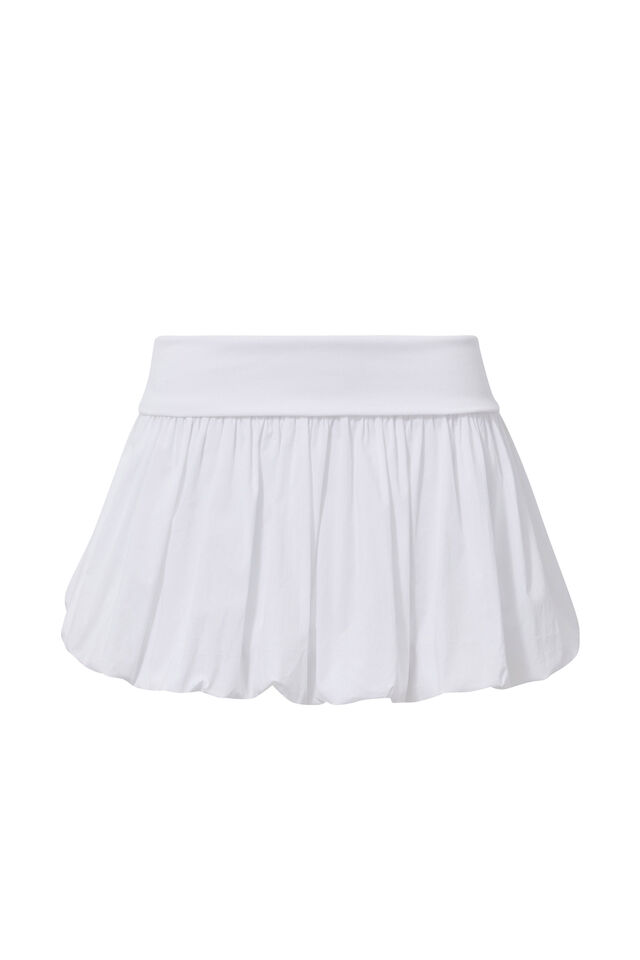 Foldback  Bubble Mini Skirt, WHITE