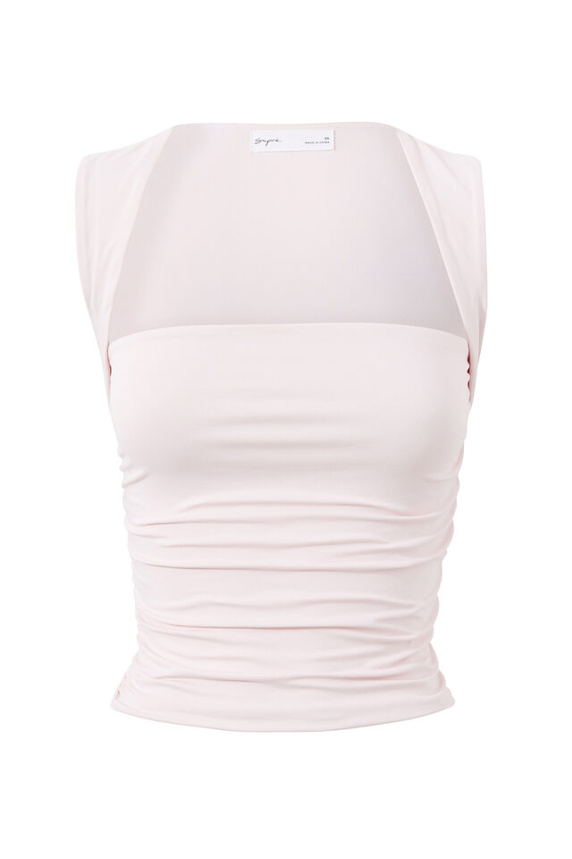 Alora Ruched Top, SHERBET PINK