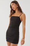 Cleo Ruched Mini Dress, BLACK - alternate image 2