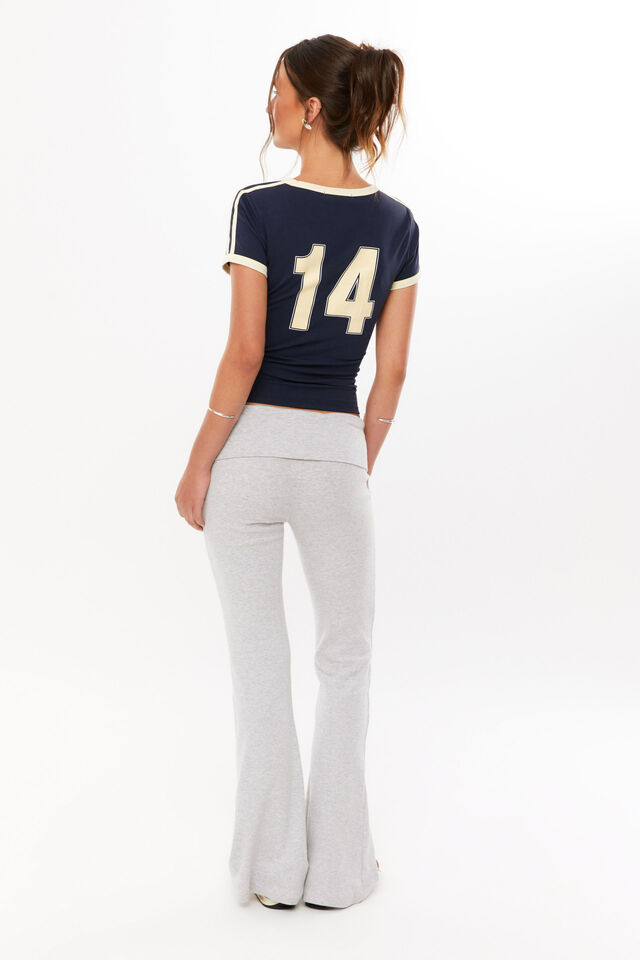 Candi Fitted Ringer Tee, ALL STAR NAVY/14 LONDON