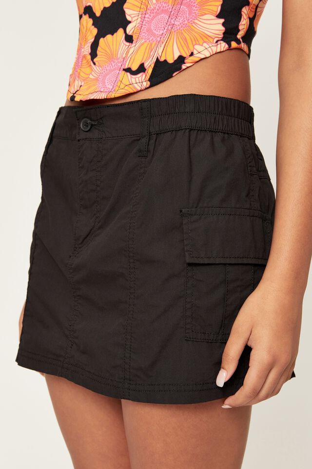 Cargo Mini Skirt, BLACK