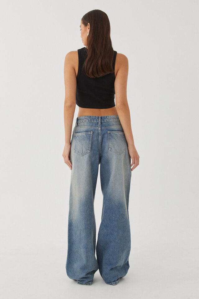 Low Rise Wide Jean, DIRTY BLUE