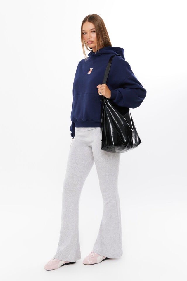 LA Bear Oversized Fleece Hoodie, ROYAL NAVY/LA BEAR