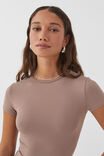 Luxe Longline Tee, TOFFEE TAUPE - alternate image 4