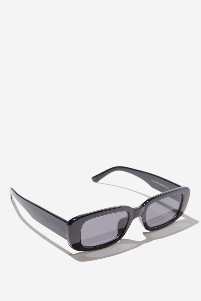 Oval Sunglasses, BLACK