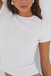 Cotton Fitted Tee, WHITE - alternate image 3
